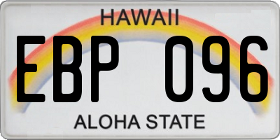HI license plate EBP096