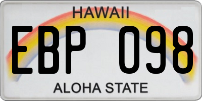 HI license plate EBP098