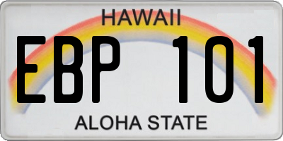 HI license plate EBP101