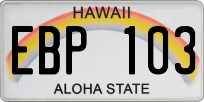 HI license plate EBP103