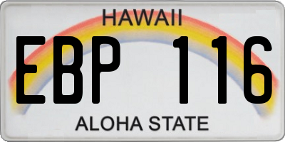 HI license plate EBP116