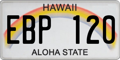 HI license plate EBP120