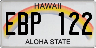 HI license plate EBP122