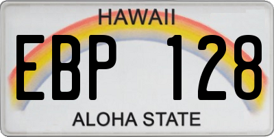 HI license plate EBP128