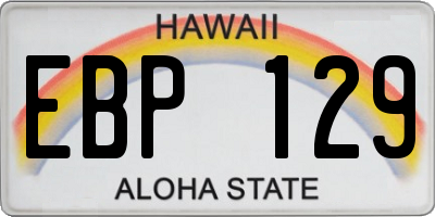 HI license plate EBP129