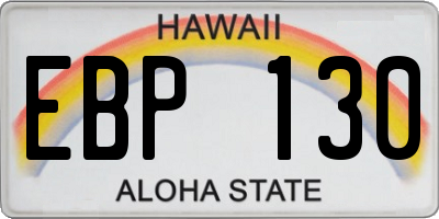 HI license plate EBP130
