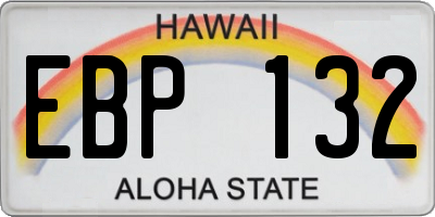 HI license plate EBP132