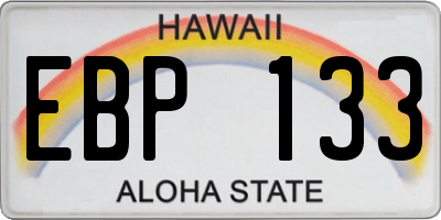 HI license plate EBP133
