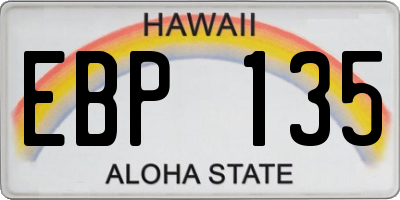 HI license plate EBP135