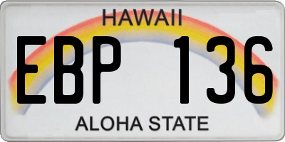 HI license plate EBP136