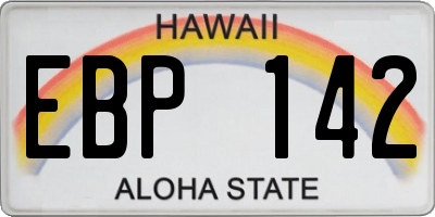 HI license plate EBP142