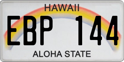 HI license plate EBP144