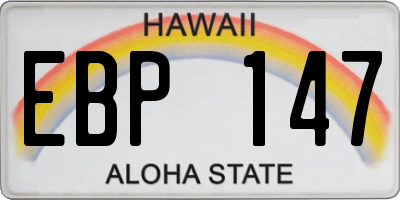 HI license plate EBP147