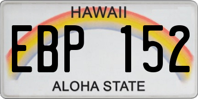 HI license plate EBP152