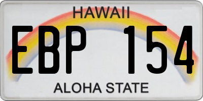 HI license plate EBP154