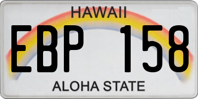 HI license plate EBP158