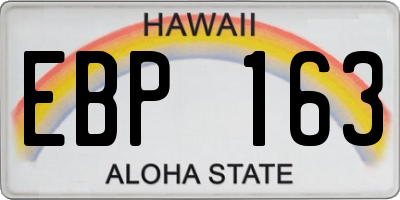 HI license plate EBP163