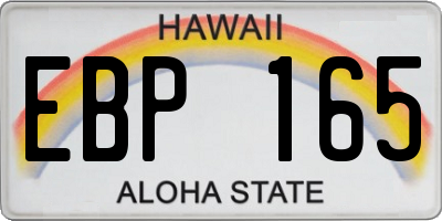 HI license plate EBP165
