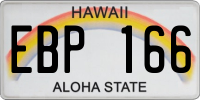 HI license plate EBP166