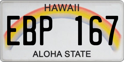 HI license plate EBP167