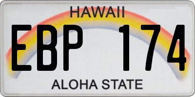 HI license plate EBP174
