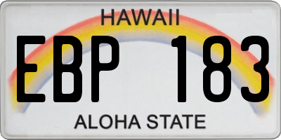 HI license plate EBP183