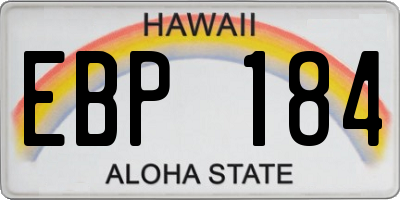 HI license plate EBP184