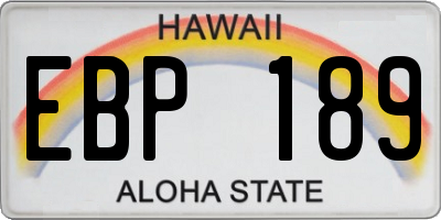 HI license plate EBP189