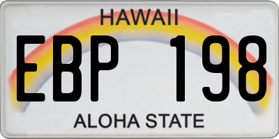 HI license plate EBP198