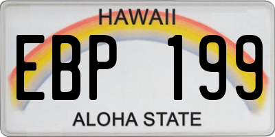 HI license plate EBP199