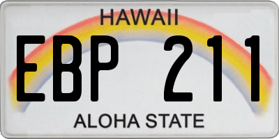 HI license plate EBP211