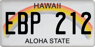 HI license plate EBP212