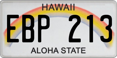HI license plate EBP213