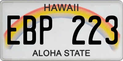 HI license plate EBP223