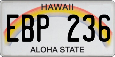 HI license plate EBP236