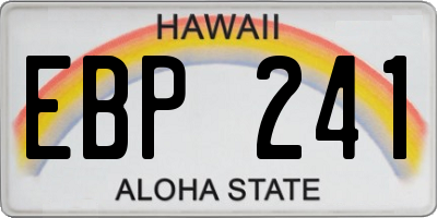 HI license plate EBP241