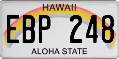 HI license plate EBP248