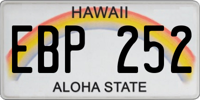 HI license plate EBP252