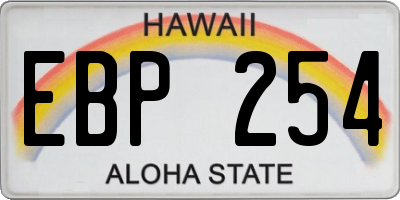 HI license plate EBP254