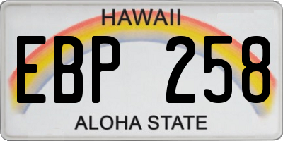 HI license plate EBP258