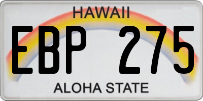 HI license plate EBP275