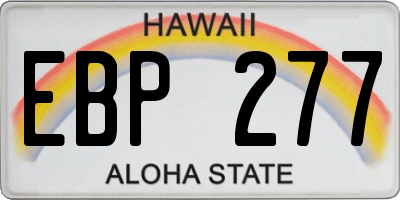 HI license plate EBP277