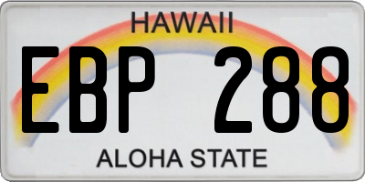 HI license plate EBP288