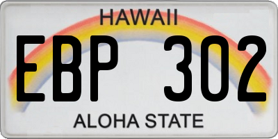 HI license plate EBP302
