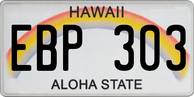 HI license plate EBP303