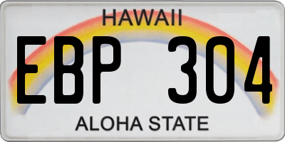 HI license plate EBP304
