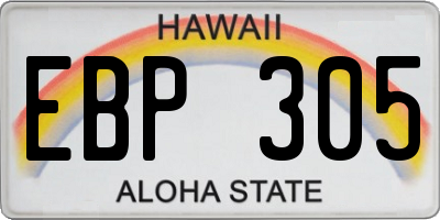 HI license plate EBP305