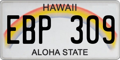 HI license plate EBP309