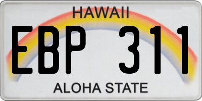HI license plate EBP311