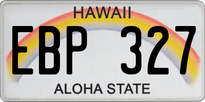 HI license plate EBP327